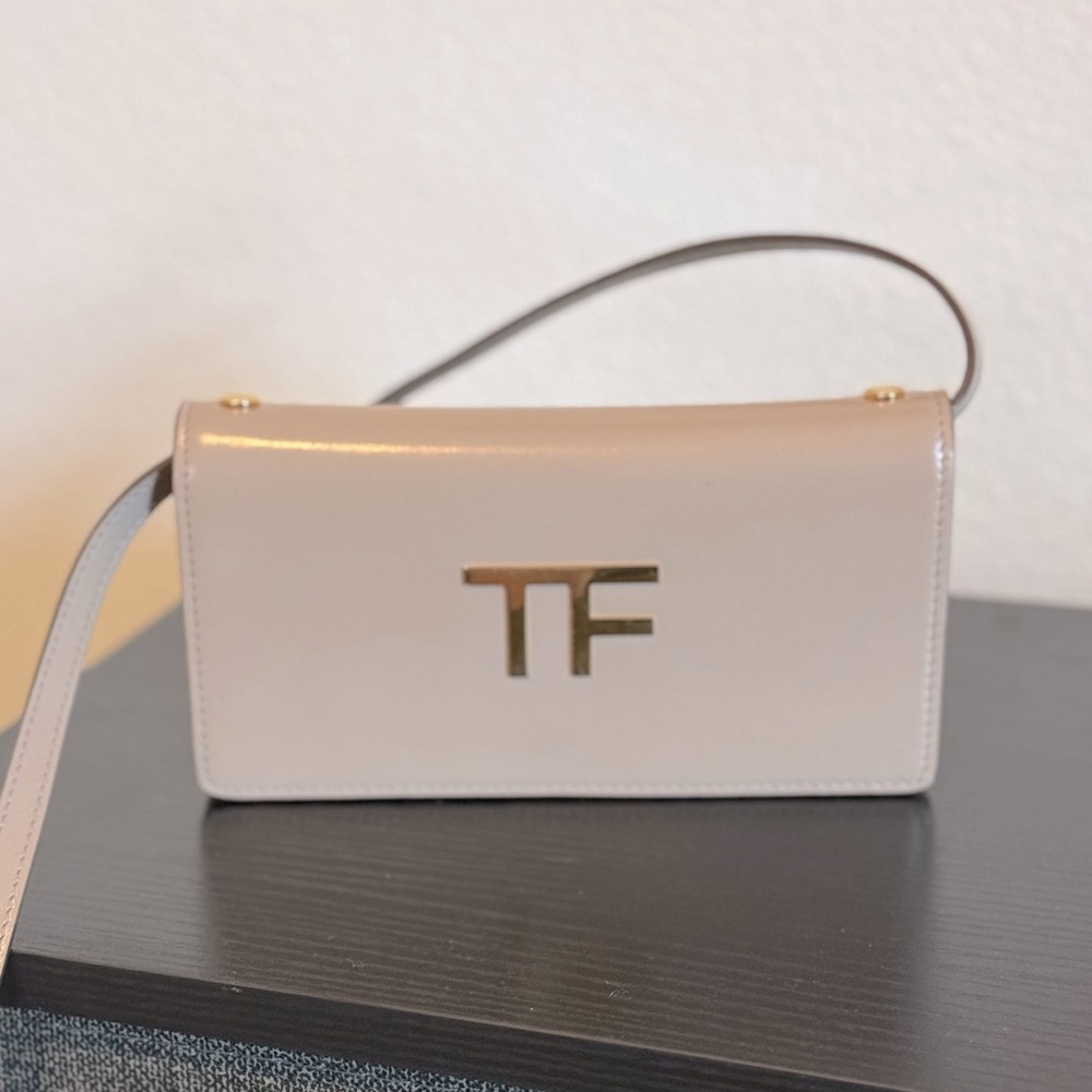 Tom Ford Box Palmellato Mini Bag in Silk Taupe